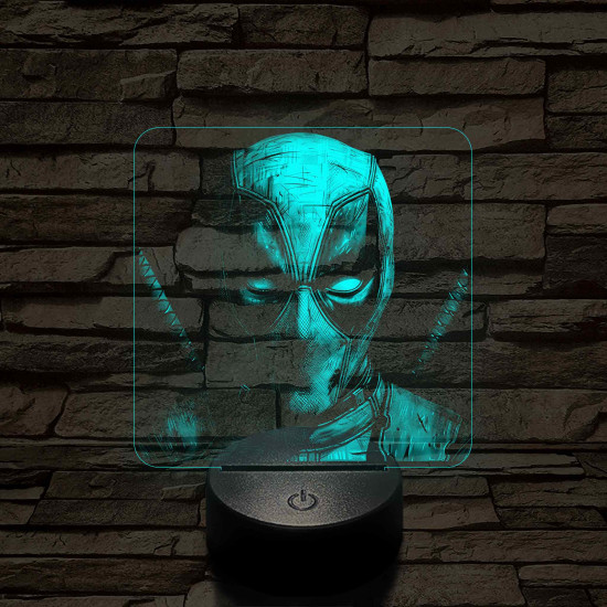 Deadpool 7 színű valósághű 3D led lámpa
