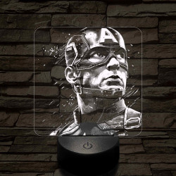 Usa Kapitány 7 színű valósághű 3D led lámpa