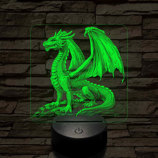 Nemes-sárkány 7 színű valósághű 3D led lámpa