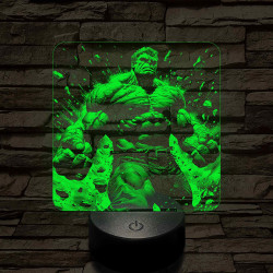 Hulk "boldog" 7 színű valósághű 3D led lámpa