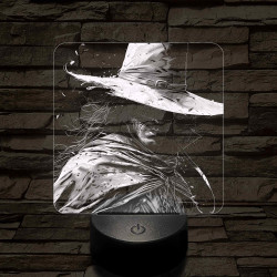 Kalapos férfi 7 színű valósághű 3D led lámpa