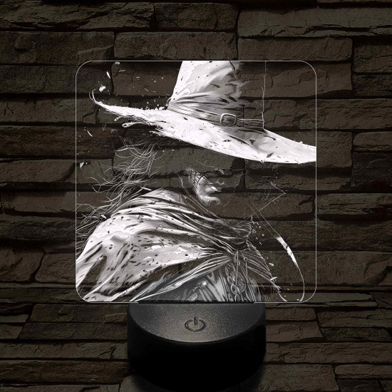 Kalapos férfi 7 színű valósághű 3D led lámpa