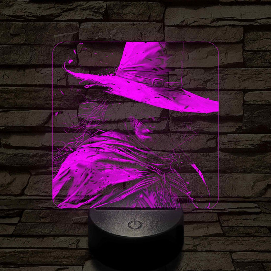 Kalapos férfi 7 színű valósághű 3D led lámpa