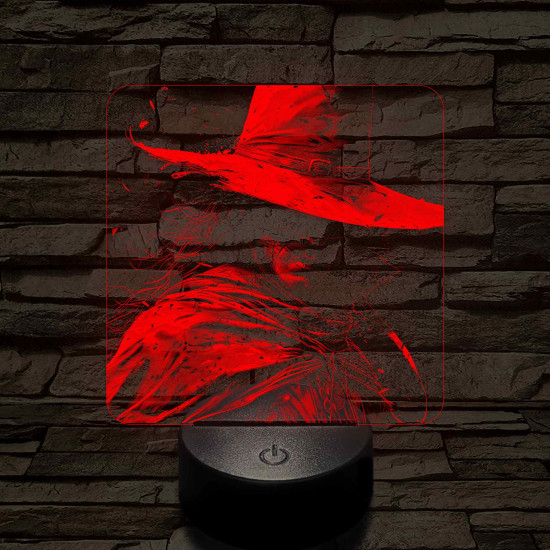 Kalapos férfi 7 színű valósághű 3D led lámpa