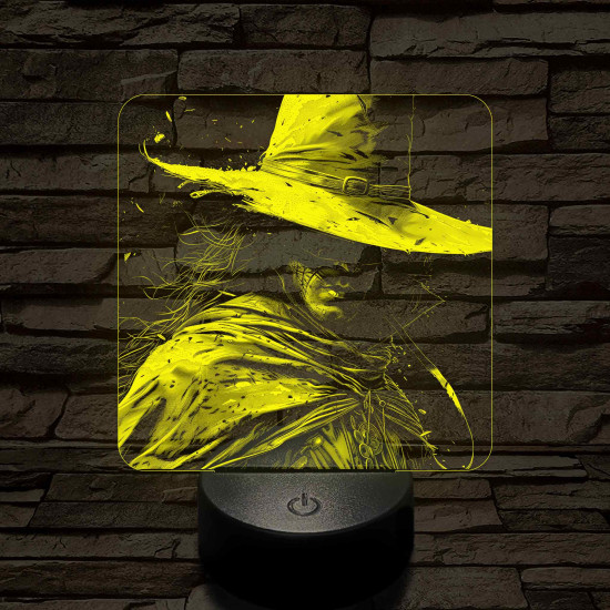 Kalapos férfi 7 színű valósághű 3D led lámpa