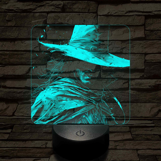 Kalapos férfi 7 színű valósághű 3D led lámpa