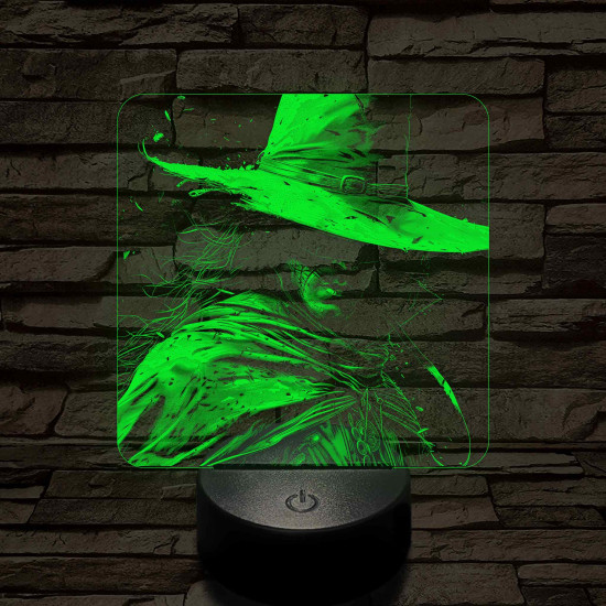 Kalapos férfi 7 színű valósághű 3D led lámpa