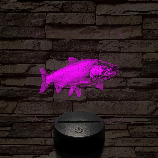 Lazac hal 7 színű valósághű 3D led lámpa