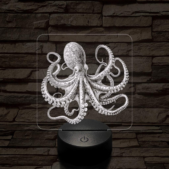 Mélytengeri polip 7 színű valósághű 3D led lámpa