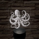Mélytengeri polip 7 színű valósághű 3D led lámpa