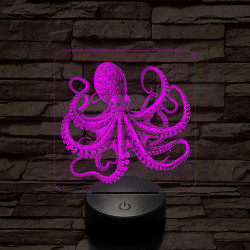 Mélytengeri polip 7 színű valósághű 3D led lámpa