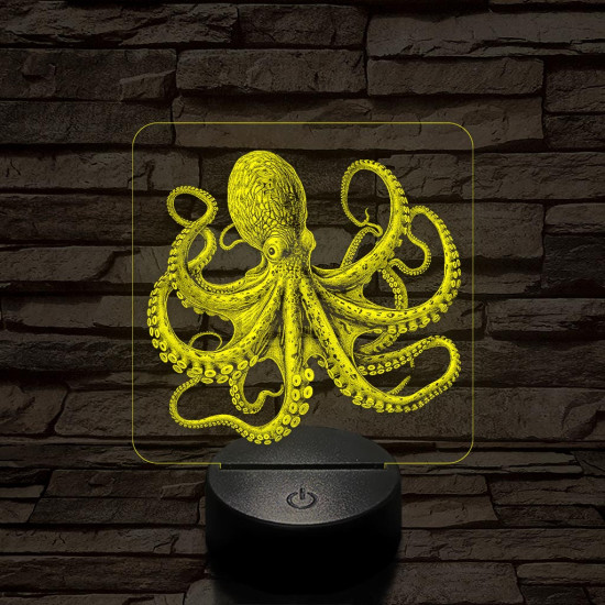 Mélytengeri polip 7 színű valósághű 3D led lámpa