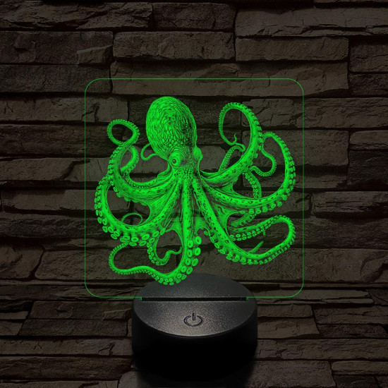 Mélytengeri polip 7 színű valósághű 3D led lámpa