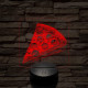 Street food pizza szelet 7 színű, valósághűen gravírozott 3D led lámpa