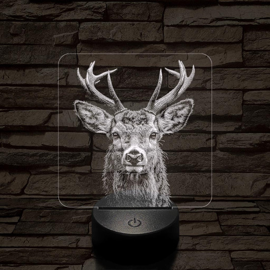 Szarvas méltóság 7 színű valósághű 3D led lámpa