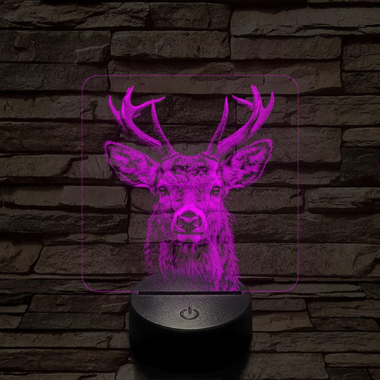 Szarvas méltóság 7 színű valósághű 3D led lámpa