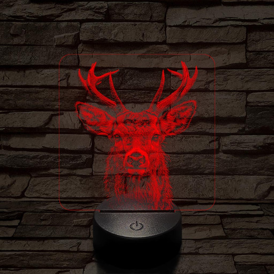 Szarvas méltóság 7 színű valósághű 3D led lámpa