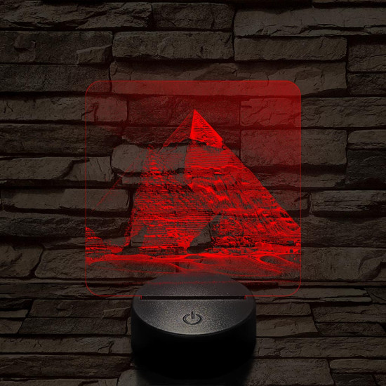 Gízai piramisok 7 színű, valósághűen gravírozott 3D led lámpa