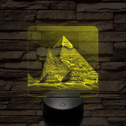 Gízai piramisok 7 színű, valósághűen gravírozott 3D led lámpa