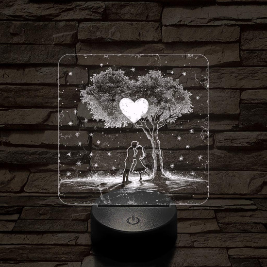 Szerelem egy fa alatt 7 színű valósághű 3D led lámpa