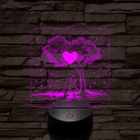 Szerelem egy fa alatt 7 színű valósághű 3D led lámpa
