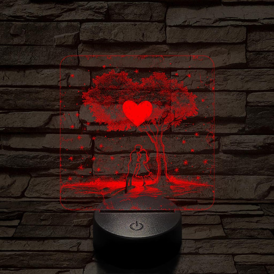 Szerelem egy fa alatt 7 színű valósághű 3D led lámpa