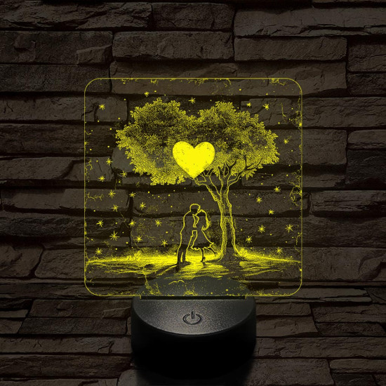 Szerelem egy fa alatt 7 színű valósághű 3D led lámpa