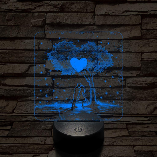 Szerelem egy fa alatt 7 színű valósághű 3D led lámpa