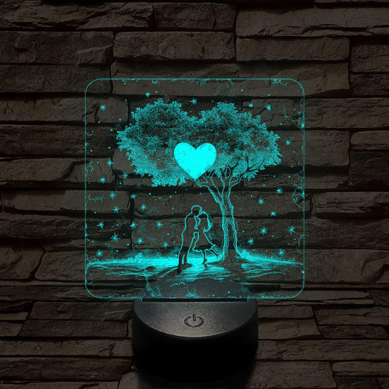 Szerelem egy fa alatt 7 színű valósághű 3D led lámpa