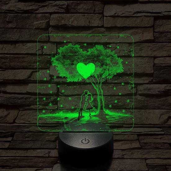 Szerelem egy fa alatt 7 színű valósághű 3D led lámpa