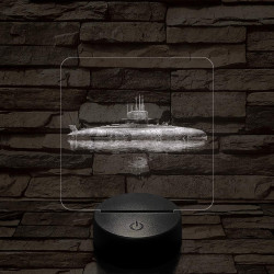 Örködő tengeralatjáró 7 színű valósághű 3D led lámpa