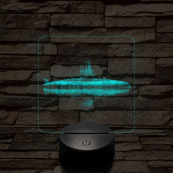 Örködő tengeralatjáró 7 színű valósághű 3D led lámpa