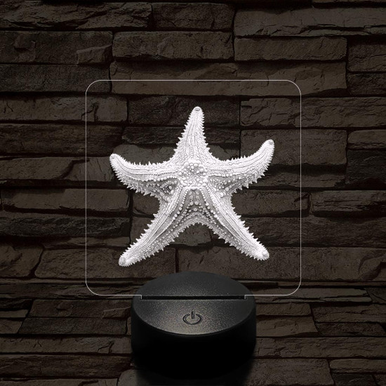 Tengericsillag 7 színű valósághű 3D led lámpa