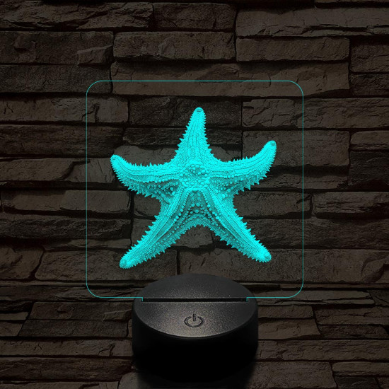 Tengericsillag 7 színű valósághű 3D led lámpa