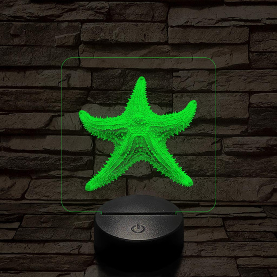 Tengericsillag 7 színű valósághű 3D led lámpa