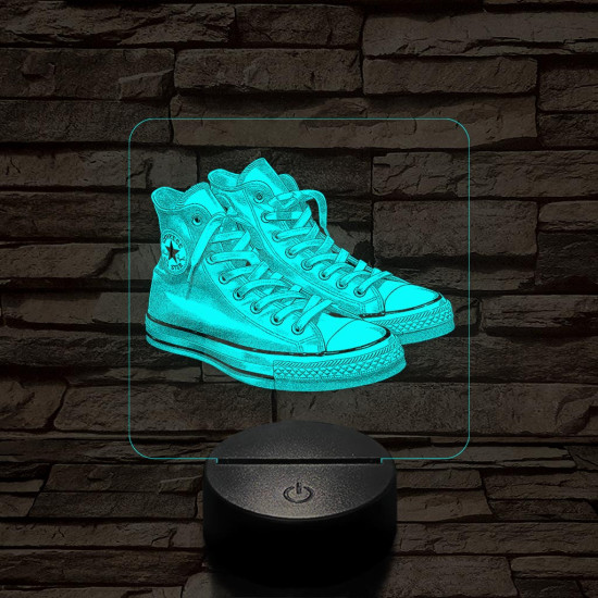 Trendi cipő fehér 7 színű valósághű 3D led lámpa