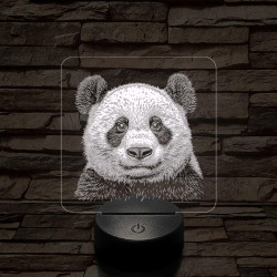 Panda mosoly 7 színű valósághű 3D led lámpa