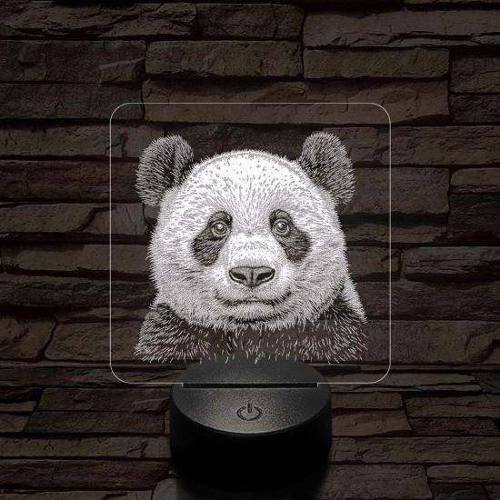 Panda mosoly 7 színű valósághű 3D led lámpa