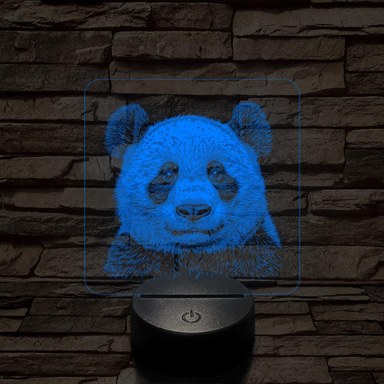 Panda mosoly 7 színű valósághű 3D led lámpa