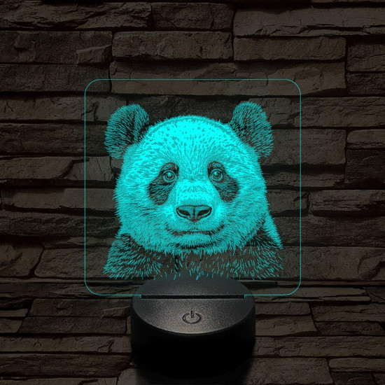 Panda mosoly 7 színű valósághű 3D led lámpa