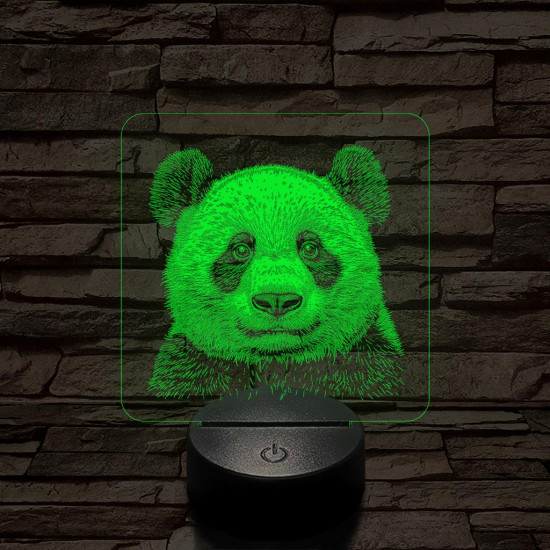 Panda mosoly 7 színű valósághű 3D led lámpa