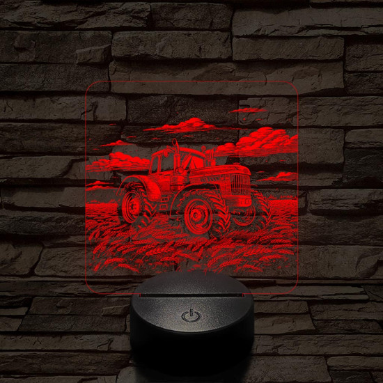 Traktor a búzamezőn 7 színű valósághű 3D led lámpa