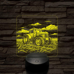Traktor a búzamezőn 7 színű valósághű 3D led lámpa