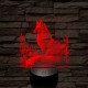 Gyönyörű róka 7 színű valósághű 3D led lámpa