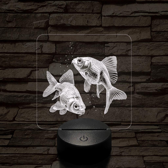 Aranyhalak 7 színű valósághű 3D led lámpa