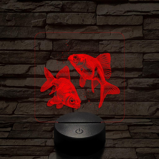 Aranyhalak 7 színű valósághű 3D led lámpa