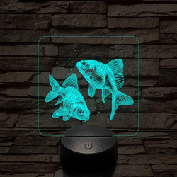 Aranyhalak 7 színű valósághű 3D led lámpa