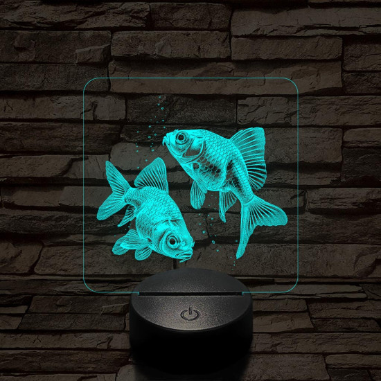 Aranyhalak 7 színű valósághű 3D led lámpa