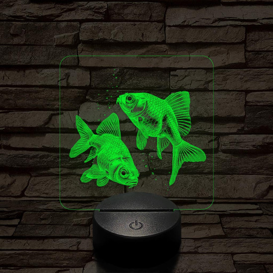 Aranyhalak 7 színű valósághű 3D led lámpa