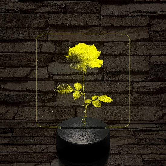 Szerelmes rózsa 7 színű valósághű 3D led lámpa